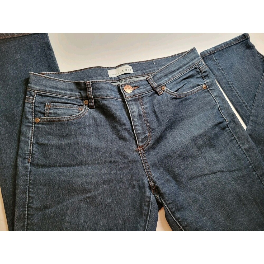 LOFT Modern Skinny Jeans Size 27 / 4 Medium Dark Indigo Stretch Denim